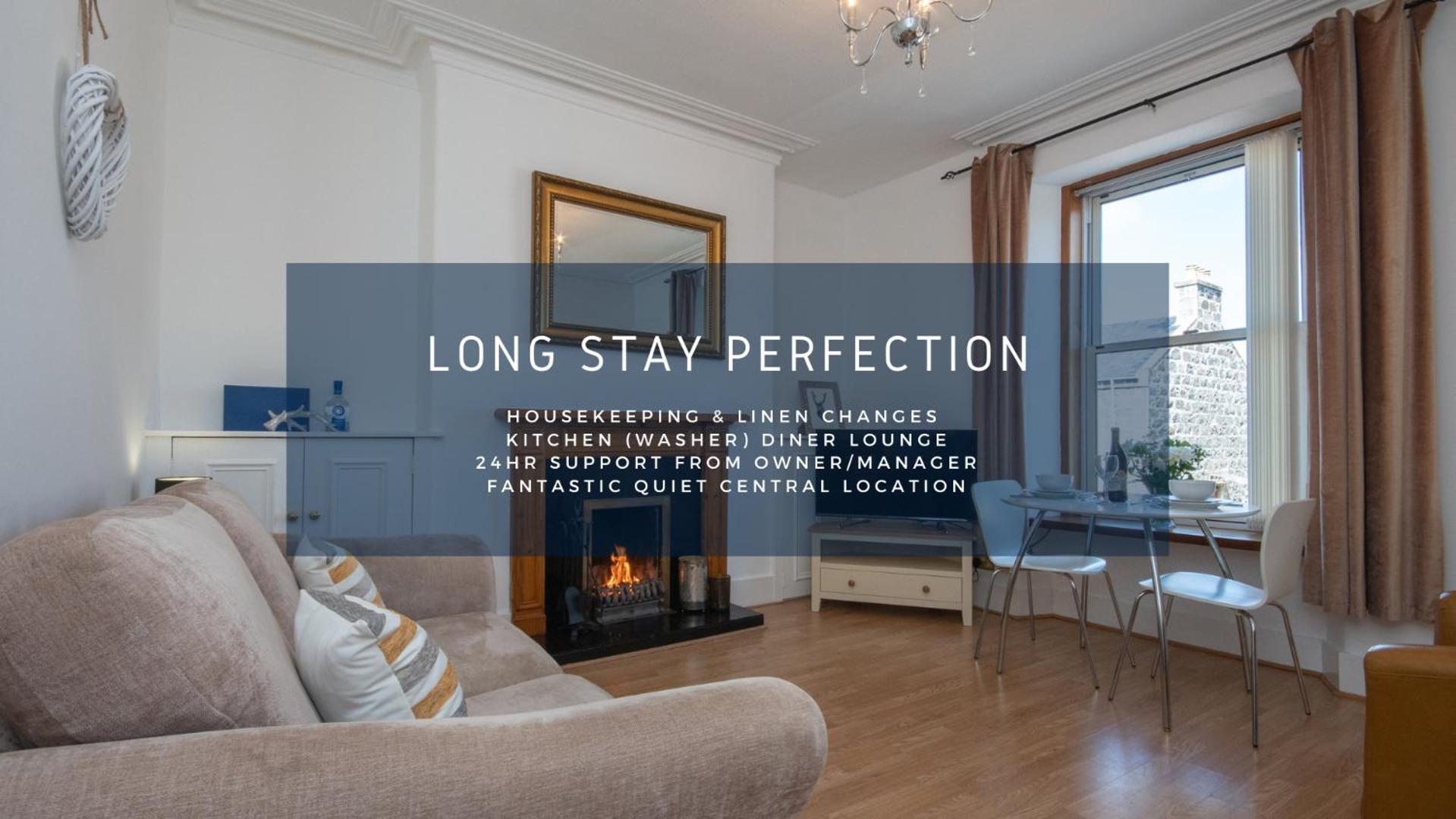 Dwellcome Home Ltd 1 Bed Apt, Half Mile To Union Street Yet Quiet, Free Parking, Fast Wifi, Ideal For Long Term Contractor, Etc Stays, Fully Equipped Kitchen, Regular Housekeeping Option - See Our Site For Assurance Aberdeen Exterior photo